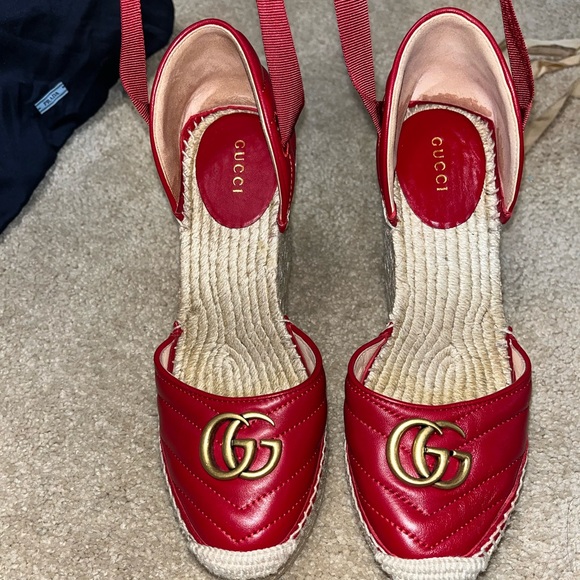 Gucci wedges, Red, Platform, size 39 - Picture 1 of 3